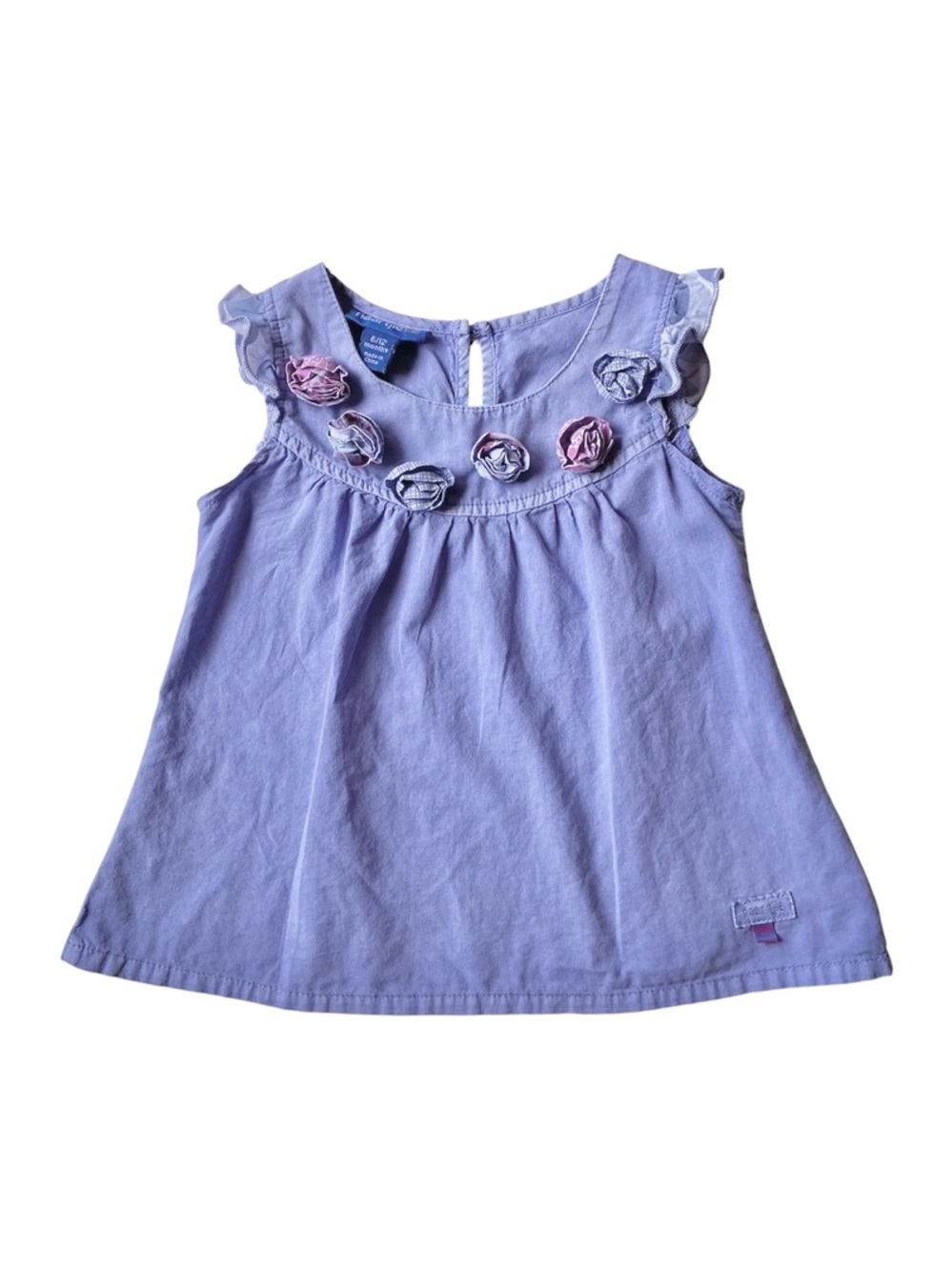 Naartjie Shirt Girls 6-12M 100% Cotton Purple Pink Whimsical Floral Fairy Tank
